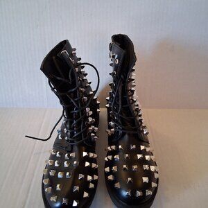 she & in spike rivet black boots size 9.5
